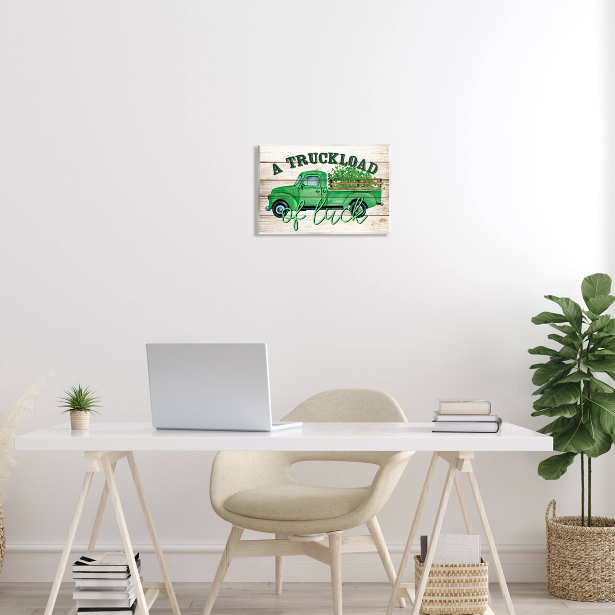 Stupell Industries Truckload Of Luck St Patrick's Day Farmhouse Canvas Wall Art